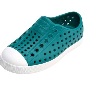 Native Sz J2 Kids Shoes in Teal and White